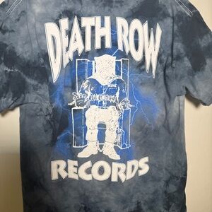 Death Row Records Tie-Dye Blue Grey T-Shirt Men's Medium